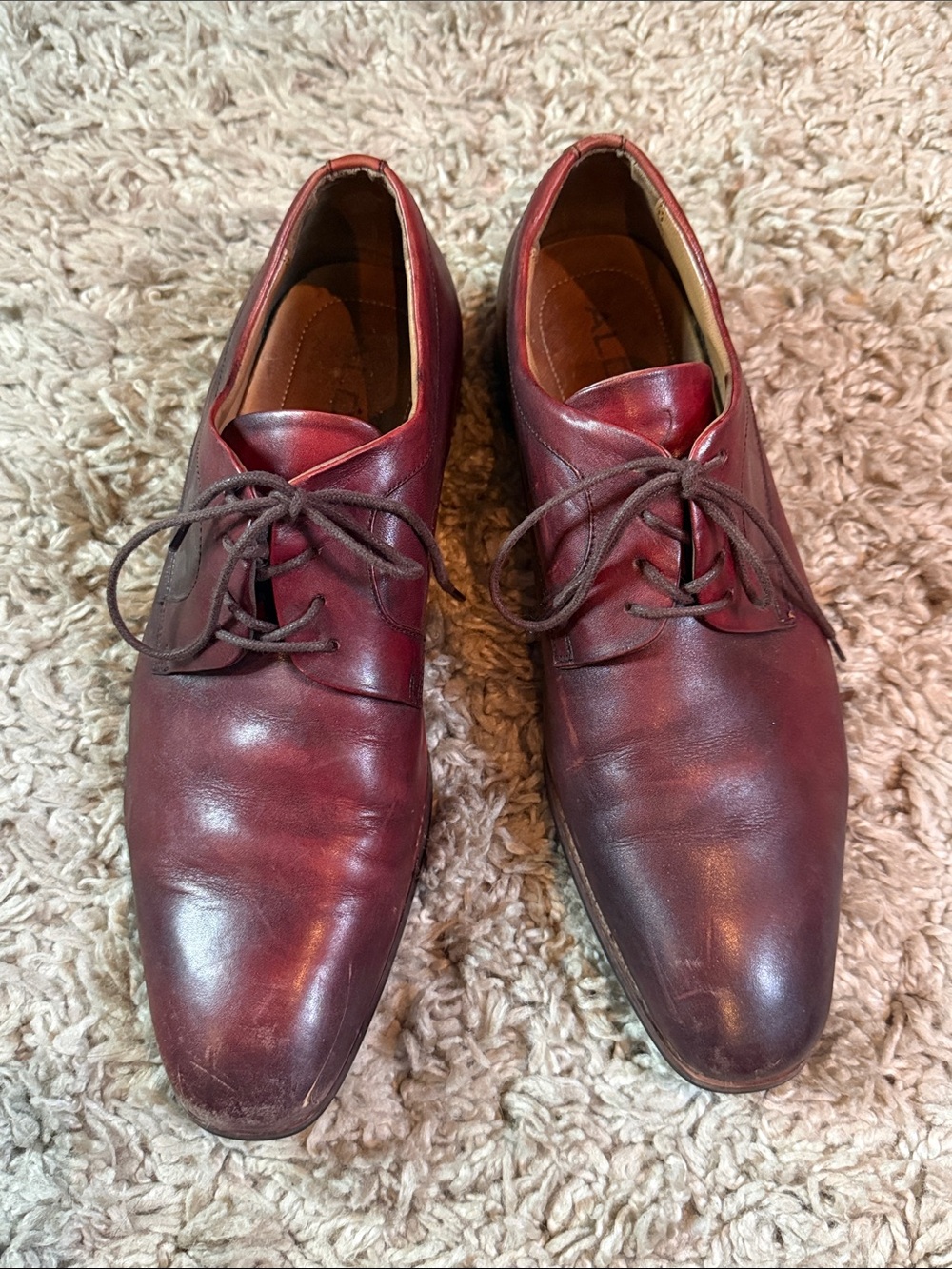 Vintage ALDO Men's Chestnut Brown Leather Oxford Derby Dress Shoes Size 11